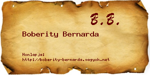 Boberity Bernarda névjegykártya